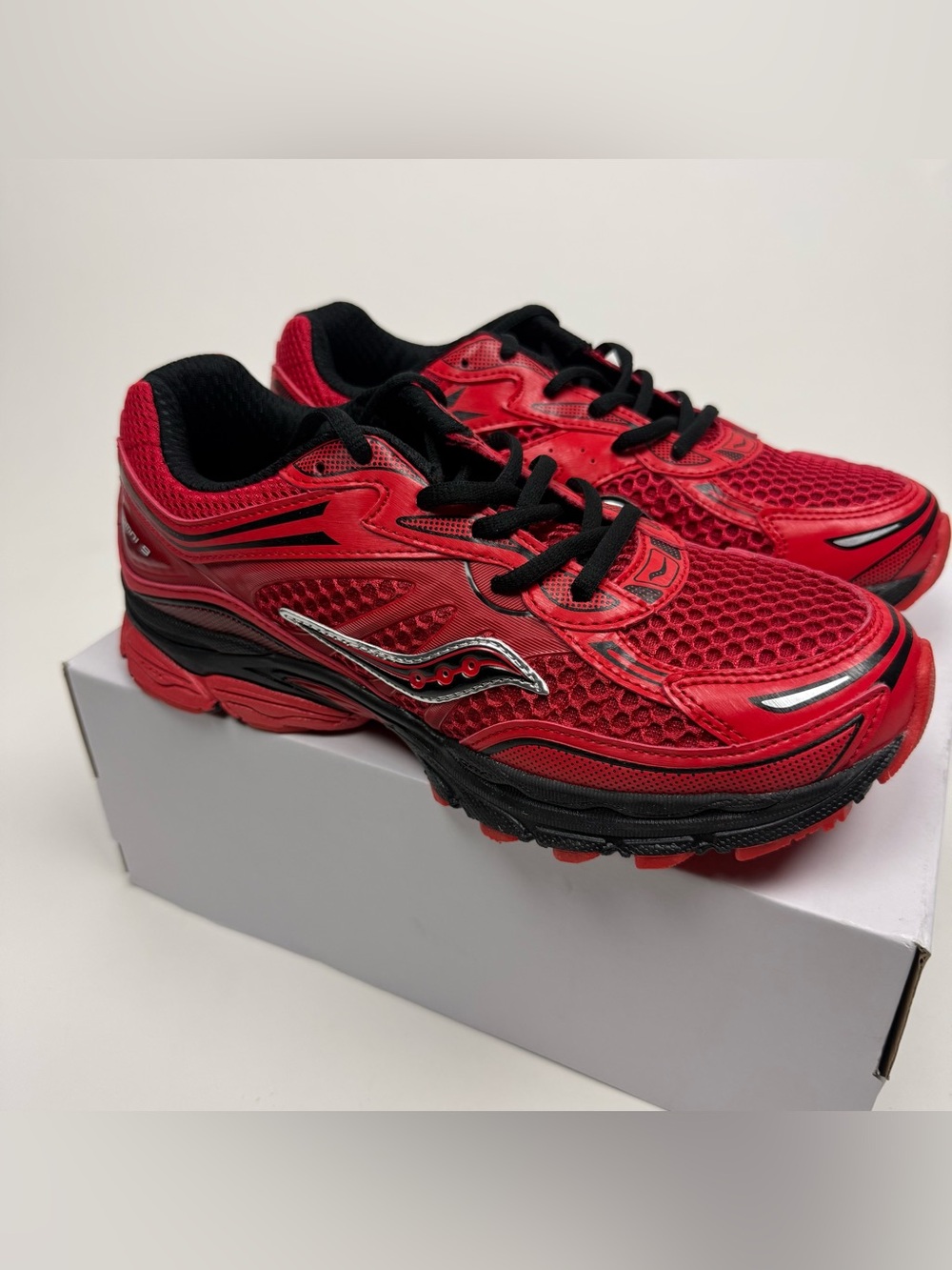 Saucony Kids Red and Black Athletic Sneakers